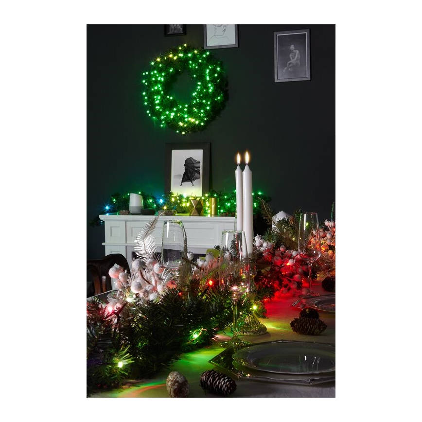 Twinkly - LED RGB Dimmelhető Karácsonyi koszorú PRE-LIT WREATH 50xLED átm. 61cm Wi-Fi
