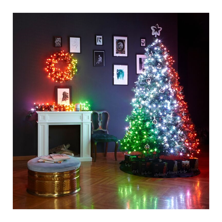 Twinkly - LED RGB Dimmelhető Karácsonyi koszorú PRE-LIT WREATH 50xLED átm. 61cm Wi-Fi