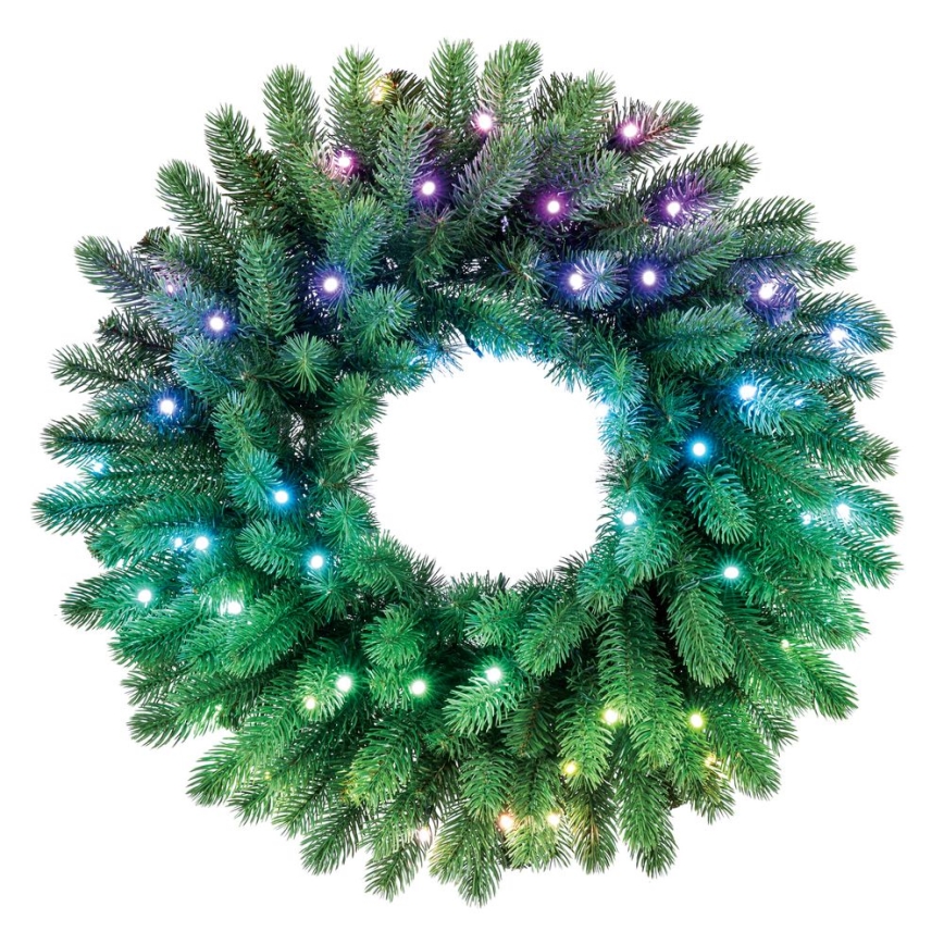 Twinkly - LED RGB Dimmelhető Karácsonyi koszorú PRE-LIT WREATH 50xLED átm. 61cm Wi-Fi