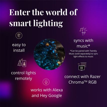 Twinkly - LED RGB Dimmelhető Karácsonyi koszorú PRE-LIT WREATH 50xLED átm. 61cm Wi-Fi