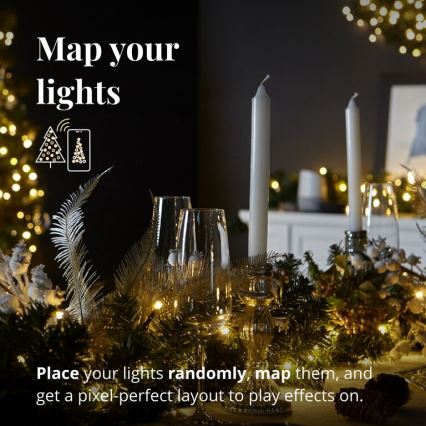 Twinkly - LED RGB Dimmelhető Karácsonyi koszorú PRE-LIT WREATH 50xLED átm. 61cm Wi-Fi