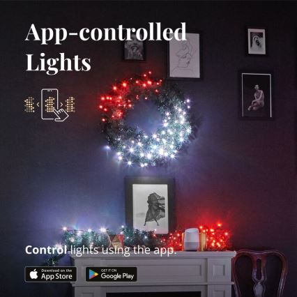 Twinkly - LED RGB Dimmelhető Karácsonyi koszorú PRE-LIT WREATH 50xLED átm. 61cm Wi-Fi