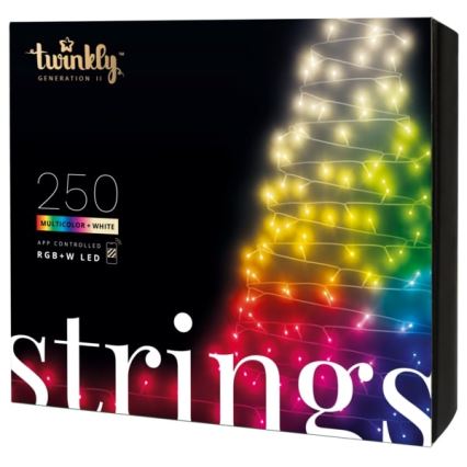 Twinkly - LED RGBW Dimmelhető kültéri karácsonyi fényfüzér STRINGS 250xLED 23,5m IP44 Wi-Fi