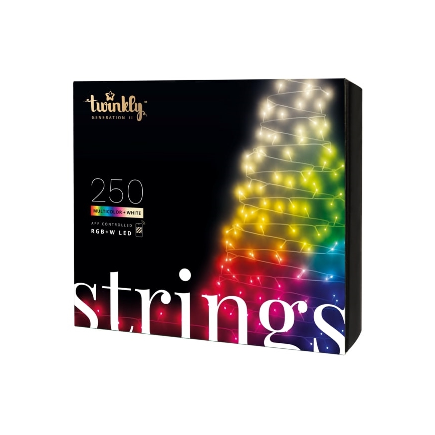Twinkly - LED RGBW állítható fényerejű kültéri  fényfüzér STRINGS 250xLED 23,5m IP44 Wi-Fi