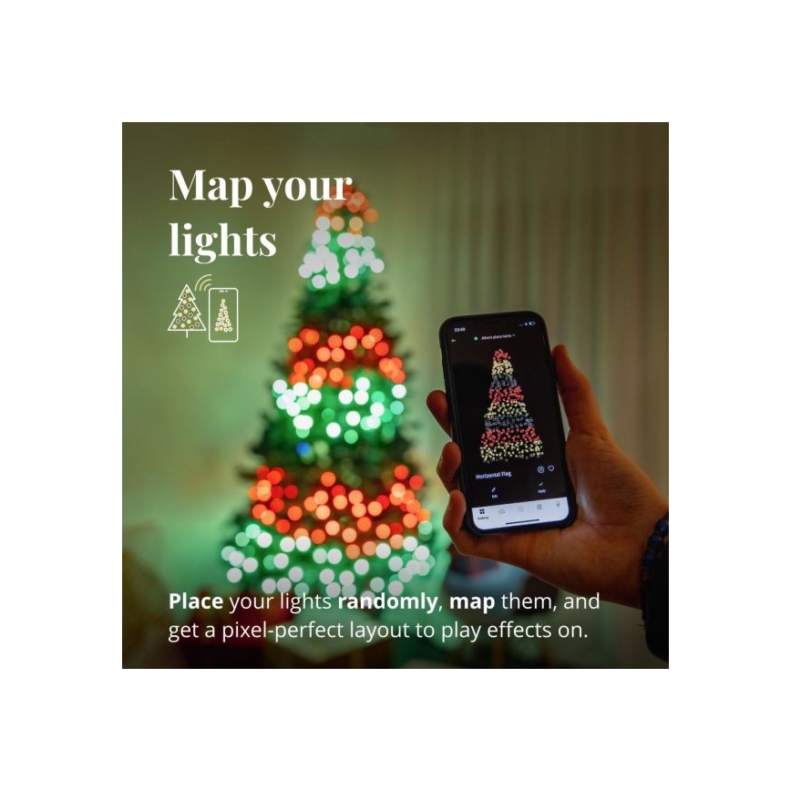 Twinkly - RGBW LED dimmelhető kültéri füzér STRINGS, 250 LED, 23,5 m, IP44, Wi‑Fi