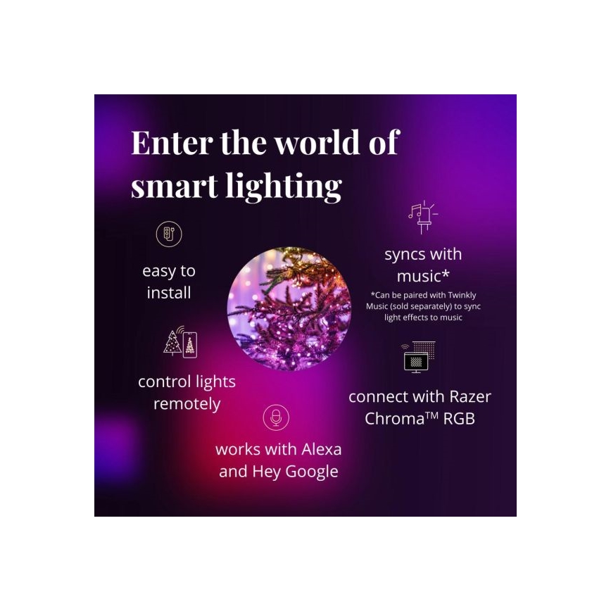 Twinkly - RGBW LED dimmelhető kültéri füzér STRINGS, 250 LED, 23,5 m, IP44, Wi‑Fi