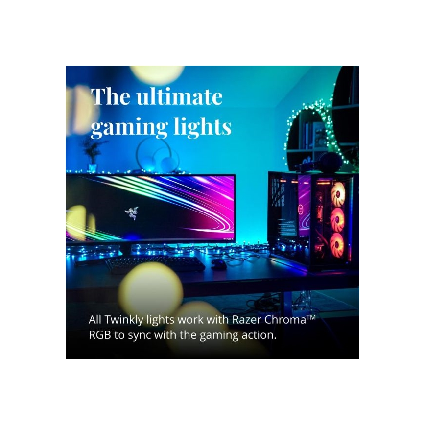 Twinkly - RGBW LED dimmelhető kültéri füzér STRINGS, 250 LED, 23,5 m, IP44, Wi‑Fi