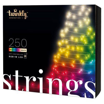 Twinkly - RGBW LED dimmelhető kültéri füzér STRINGS, 250 LED, 23,5 m, IP44, Wi‑Fi