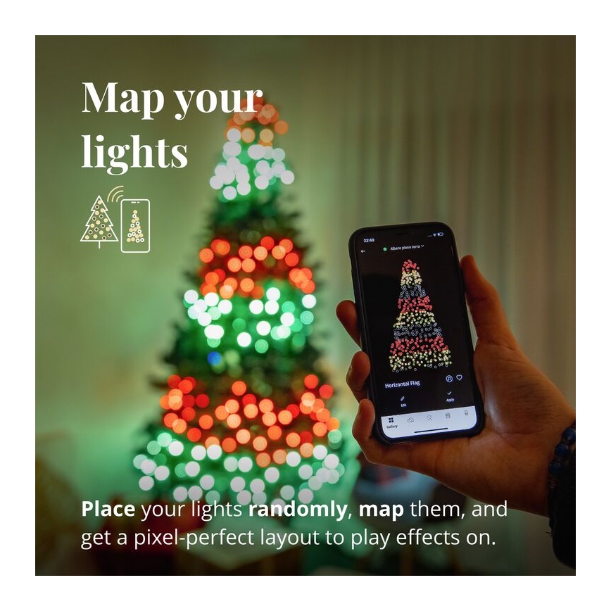 Twinkly - LED RGBW állítható fényerejű kültéri karácsonyi fényfüzér STRINGS 600xLED 51,5m IP44 Wi-Fi