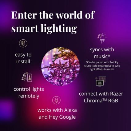 Twinkly - LED RGB állítható fényerejű kültéri karácsonyi fényfüzér STRINGS 600xLED 51,5m IP44 Wi-Fi