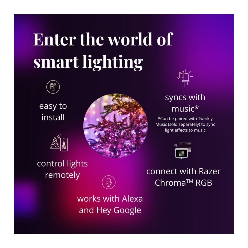 Twinkly - LED RGB állítható fényerejű kültéri karácsonyi fényfüzér STRINGS 600xLED 51,5m IP44 Wi-Fi