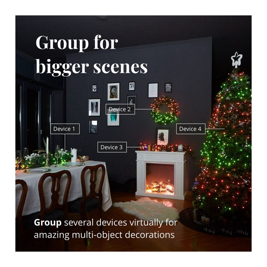 Twinkly - LED RGB állítható fényerejű kültéri karácsonyi fényfüzér STRINGS 600xLED 51,5m IP44 Wi-Fi