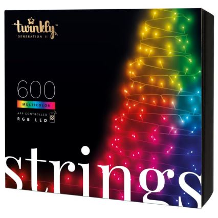 Twinkly - LED RGB állítható fényerejű kültéri karácsonyi fényfüzér STRINGS 600xLED 51,5m IP44 Wi-Fi