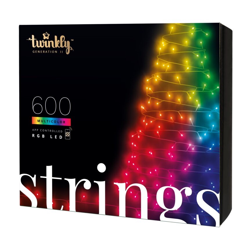 Twinkly - LED RGB állítható fényerejű kültéri karácsonyi fényfüzér STRINGS 600xLED 51,5m IP44 Wi-Fi