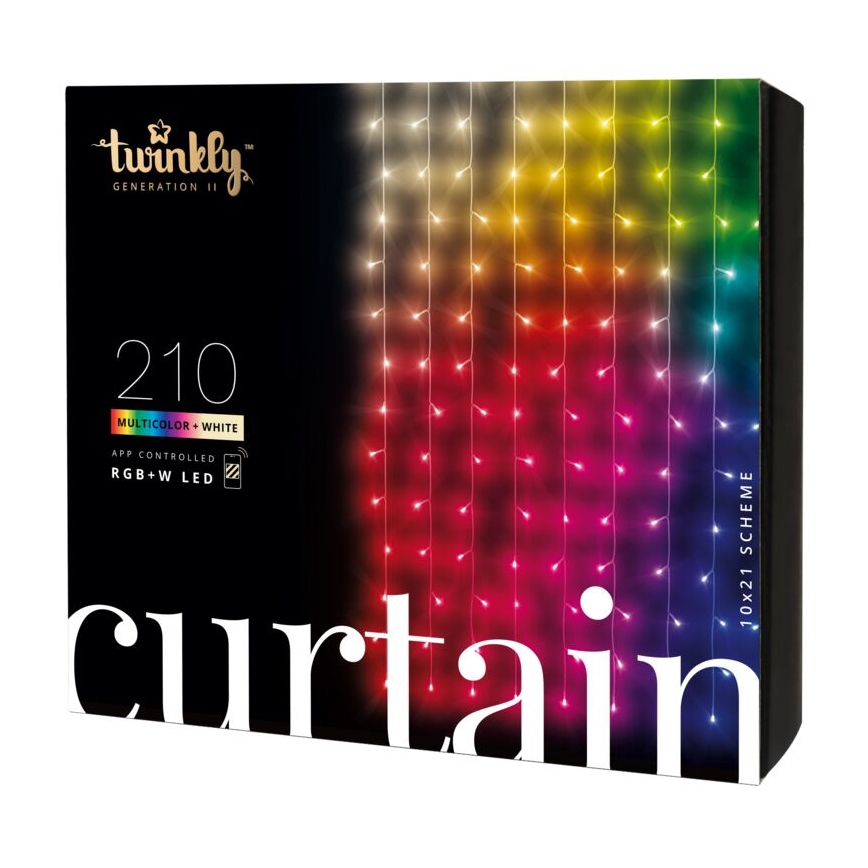 Twinkly - LED RGBW állítható fényerejű kültéri karácsonyi függöny CURTAIN 210xLED 6,1m IP44 Wi-Fi