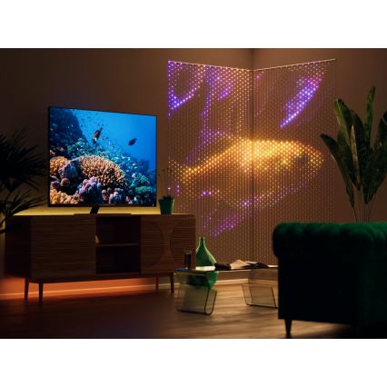 Twinkly - LED RGB állítható fényerejű karácsonyi függöny MATRIX 480xLED 1x1 m Wi-Fi