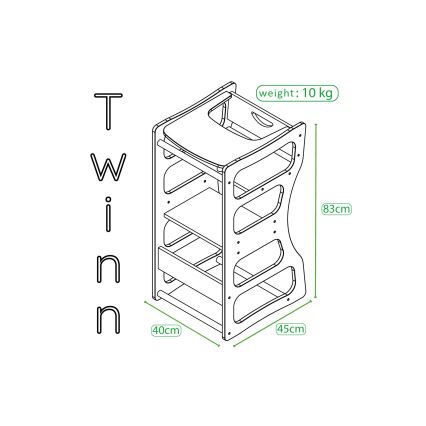 TWINN tanulótorony, 83x45 cm, barna
