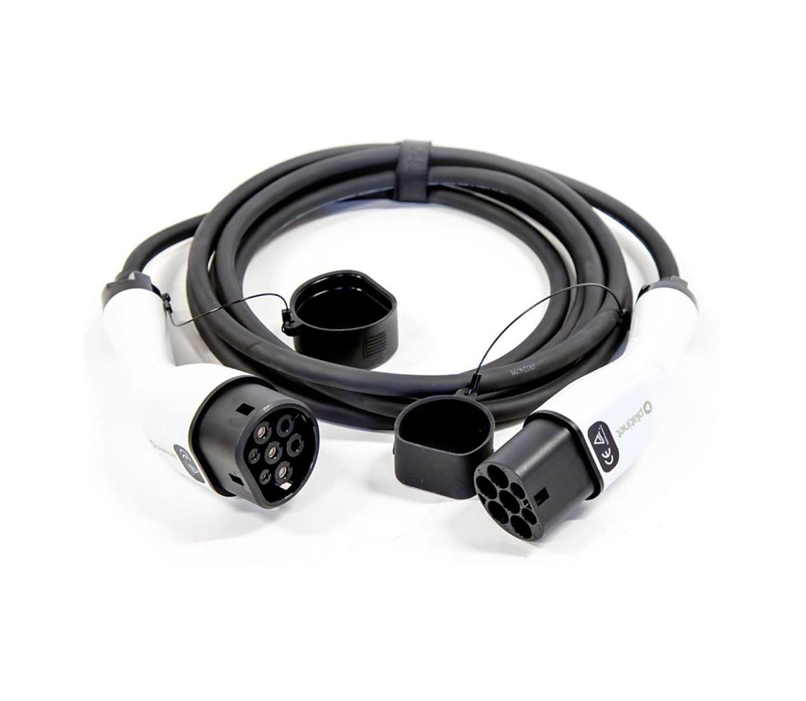 Type 2 csatlakozós töltőkábel elektromos autókhoz 5 m 7,4 kW 32 A IP54 fekete EV_PEVC7KW5B