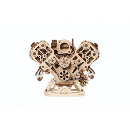 Ugears - 3D fából készült mechanikus kirakó: V8-motor