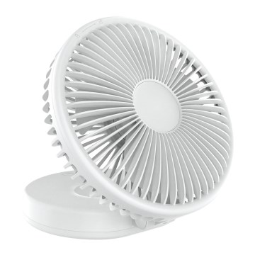 Újratölthető asztali ventilátor 10W/5V 2400 mAh fehér