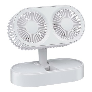 Újratölthető asztali ventilátor 3,7V 1200 mAh fehér