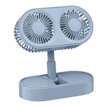Újratölthető asztali ventilátor 3,7V 1200 mAh kék