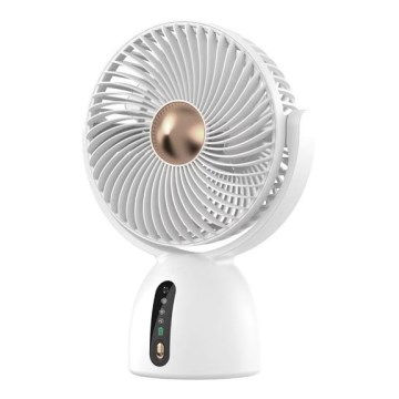 Újratölthető asztali ventilátor 5W/5V 1200 mAh fehér