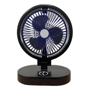 Újratölthető asztali ventilátor 5W/5V 1200 mAh fekete