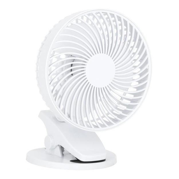 Újratölthető asztali ventilátor klipsszel VIENTO 6W/5V 2000 mAh fehér