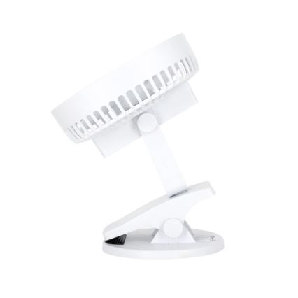 Újratölthető asztali ventilátor klipsszel VIENTO 6W/5V 2000 mAh fehér
