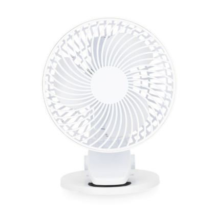 Újratölthető asztali ventilátor klipsszel VIENTO 6W/5V 2000 mAh fehér
