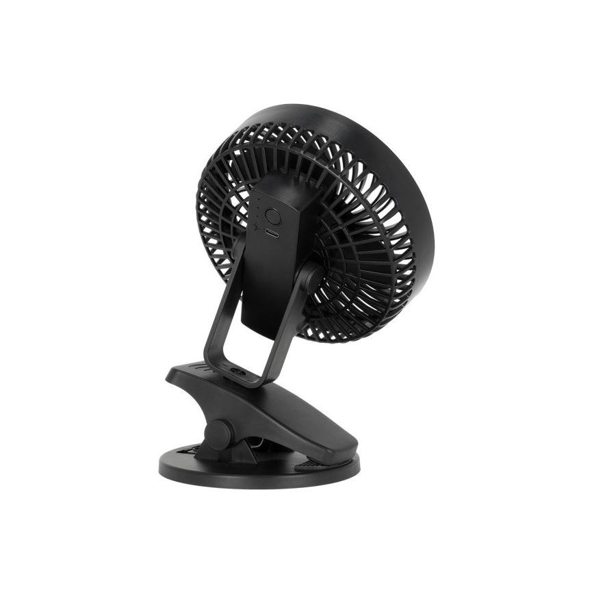 Újratölthető asztali ventilátor klipsszel VIENTO 6W/5V 2000 mAh fekete