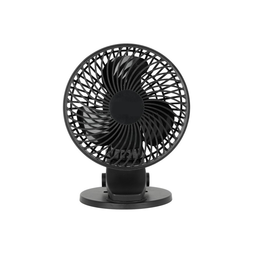 Újratölthető asztali ventilátor klipsszel VIENTO 6W/5V 2000 mAh fekete