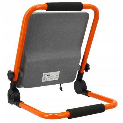 Újratölthető LED reflektor állvánnyal, 100 W, 3,2 V, 4500 K, 15000 mAh, IP65, narancssárga