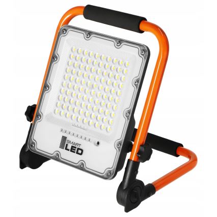 Újratölthető LED reflektor állvánnyal LED/50W/3,2V 4500K 5000 mAh IP65 narancssárga