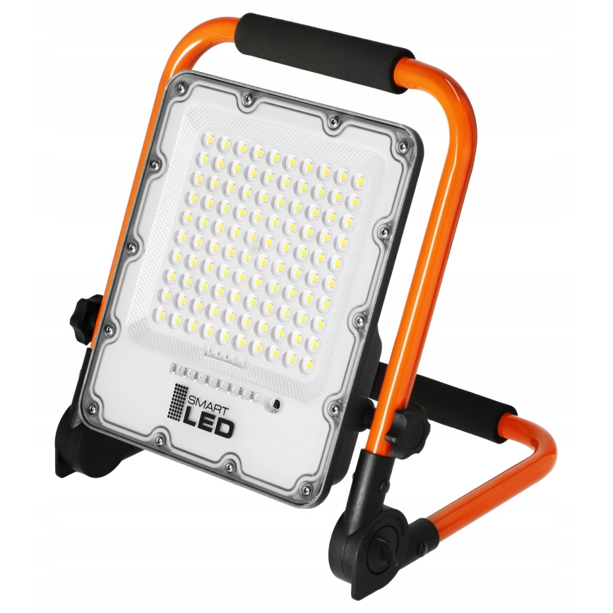 Újratölthető LED reflektor állvánnyal LED/50W/3,2V 4500K 5000 mAh IP65 narancssárga