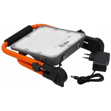 Újratölthető LED reflektor állvánnyal LED/50W/3,2V 4500K 5000 mAh IP65 narancssárga