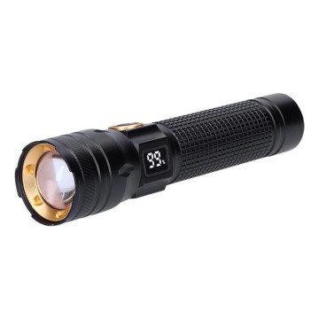 Újratölthető LED zseblámpa, 3,7 V, 1200 mAh
