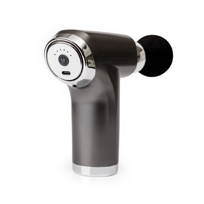 Újratölthető masszázspisztoly 4 fejjel 25W/5V 1200 mAh