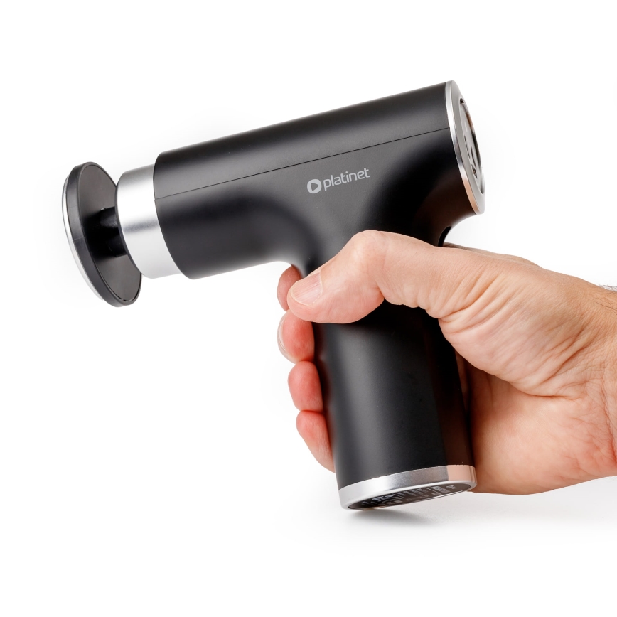 Újratölthető masszázspisztoly 9 fejjel 25W/5V 1200 mAh