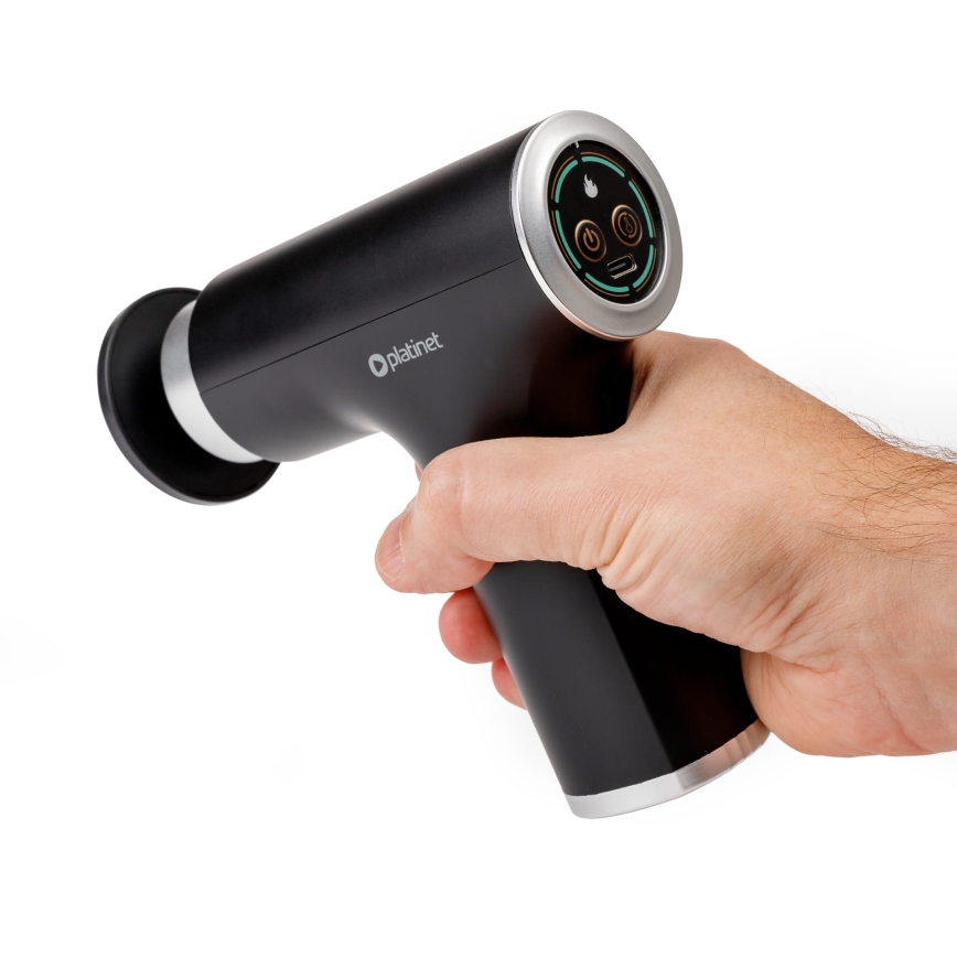 Újratölthető masszázspisztoly 9 fejjel 25W/5V 1200 mAh