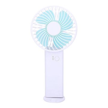 Újratölthető zsebméretű kézi ventilátor 4 W/5 V, 1200 mAh, fehér/kék