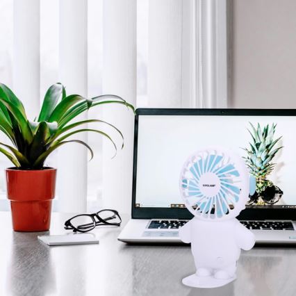 Újratölthető zsebméretű ventilátor 4,5W/5V 500 mAh fehér/kék