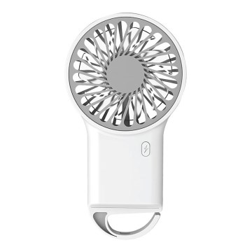 Újratölthető zsebventilátor 3W/5V 300 mAh fehér