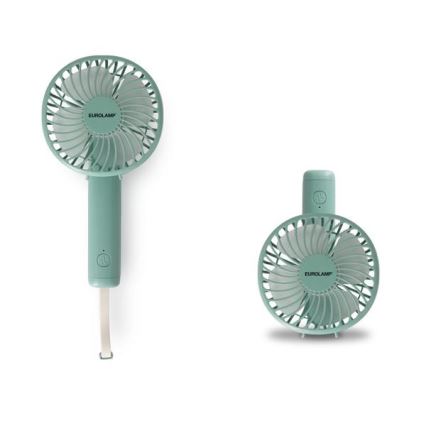 Újratölthető zsebventilátor 5W/5V, 1200 mAh, khaki