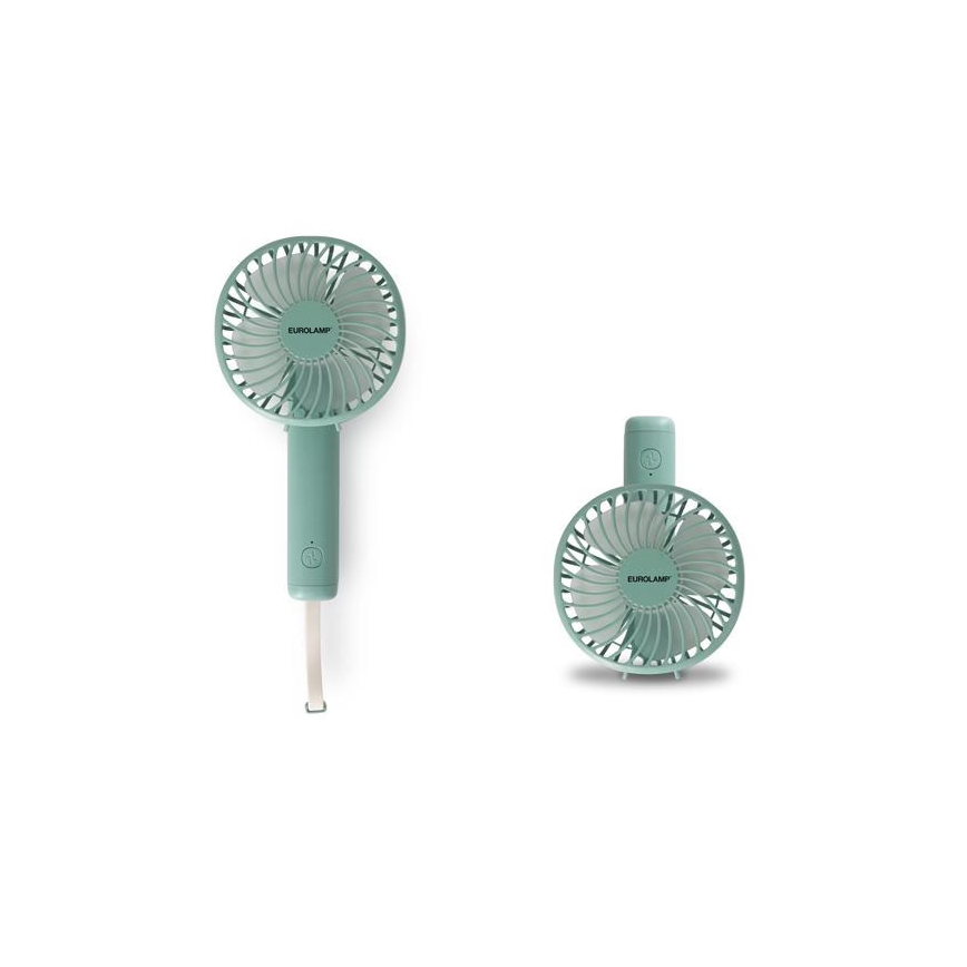 Újratölthető zsebventilátor 5W/5V, 1200 mAh, khaki