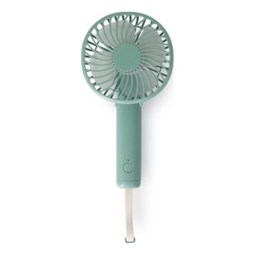 Újratölthető zsebventilátor 5W/5V 1200 mAh türkiz