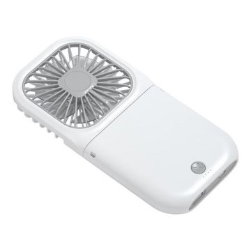 Újratölthető zsebventilátor 5W/5V 2500 mAh fehér