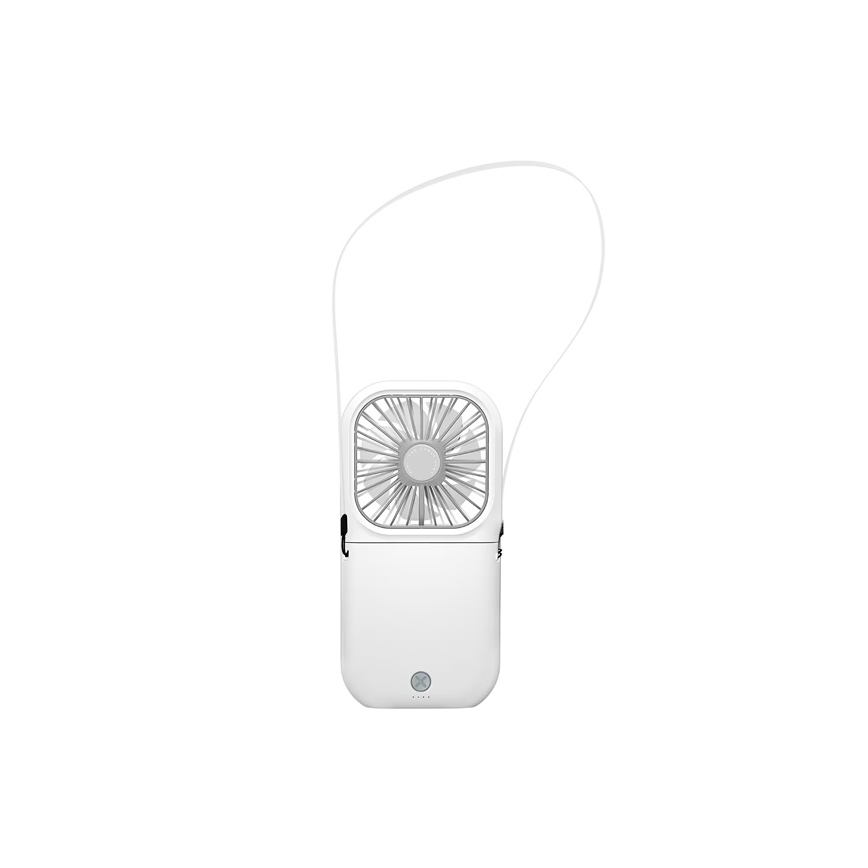 Újratölthető zsebventilátor 5W/5V 2500 mAh fehér