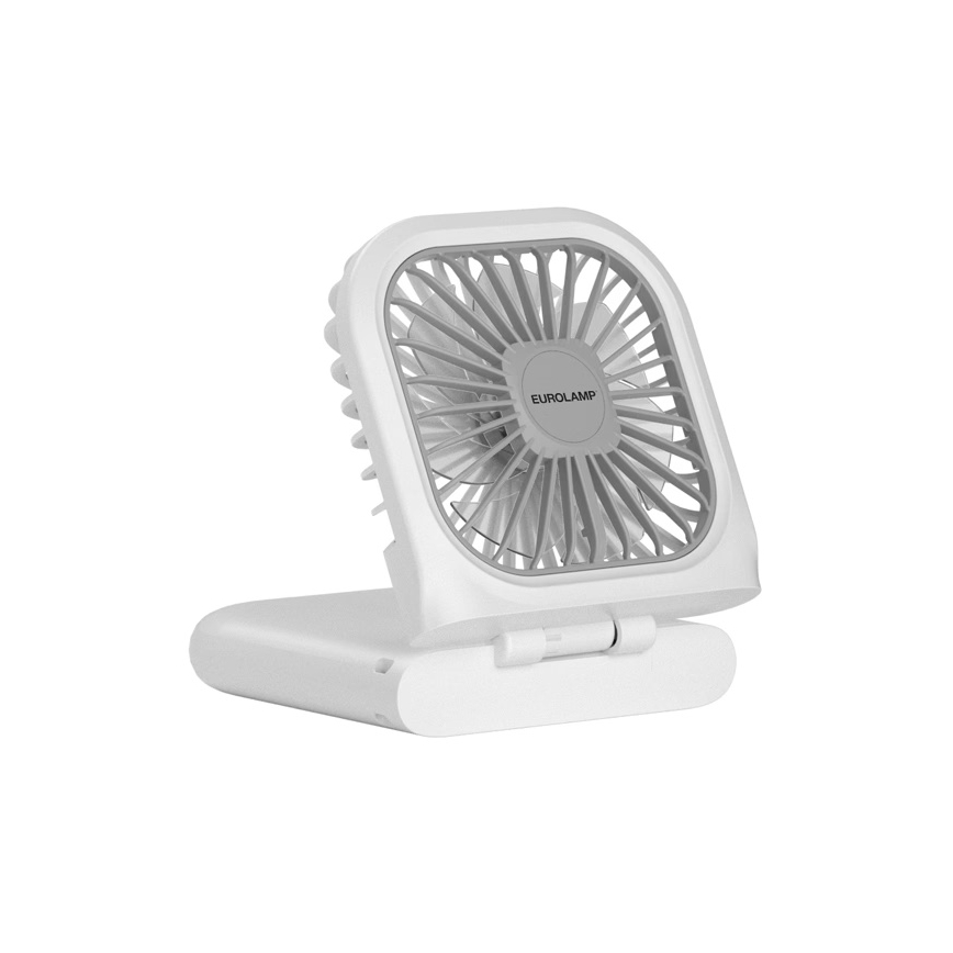 Újratölthető zsebventilátor 5W/5V 2500 mAh fehér